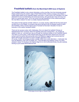 Freshfield Icefield (From the March/April 2000 Issue of Explore)