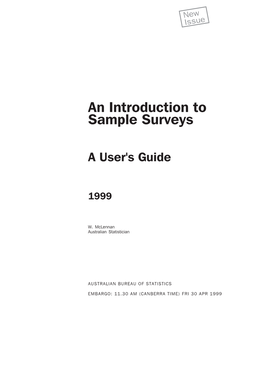 An Introduction to Sample Surveys, a Users Guide
