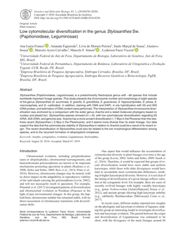 Low Cytomolecular Diversification in the Genus Stylosanthes Sw