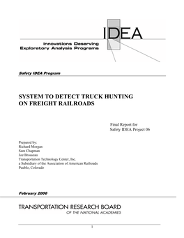 System to Detect Truck Hunting on Freight Railroads