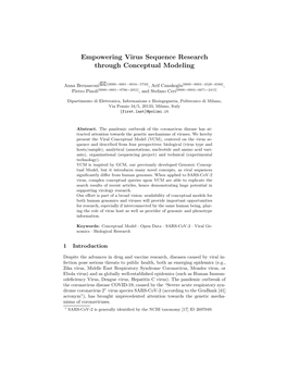 Empowering Virus Sequence Research Through Conceptual Modeling