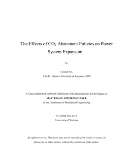 The Effects of CO2 Abatement Policies on Power System Expansion