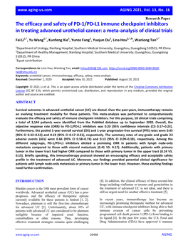 The Efficacy and Safety of PD-1/PD-L1 Immune Checkpoint Inhibitors in Treating Advanced Urothelial Cancer: a Meta-Analysis of Clinical Trials