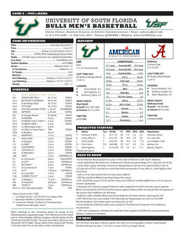 University of South Florida Bulls Men's Basketball