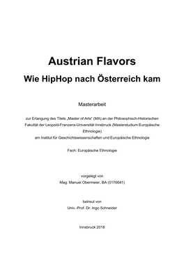 Austrian Flavors Wie Hiphop Nach Österreich Kam