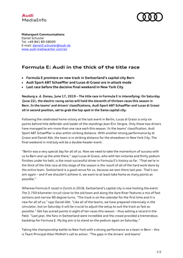 Formula E: Audi in the Thick of the Title Race