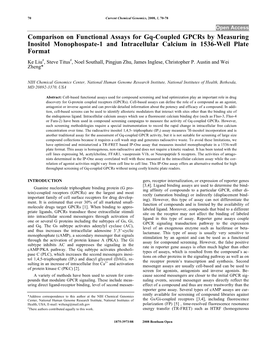 Comparison on Functional Assays for Gq-Coupled Gpcrs by Measuring