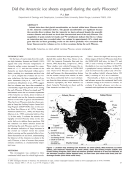 Did the Antarctic Ice Sheets Expand During the Early Pliocene?