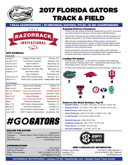 2017 Florida Gators Track & Field