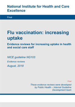 Increasing Flu Vaccination Uptake in Health and Social Care Staff