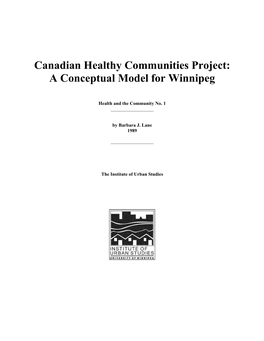 Canadian Healthy Communities Project: a Conceptual Model for Winnipeg