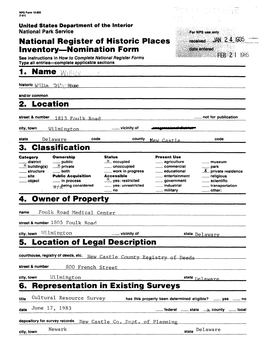 National Register of Historic Places Inventory Nomination Form 1