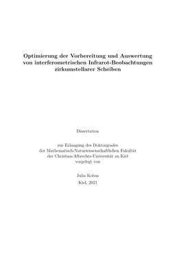 Optimierung Der Vorbereitung Und Auswertung Von Interferometrischen Infrarot-Beobachtungen Zirkumstellarer Scheiben