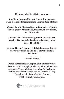 Crypton Upholstery Stain Removers