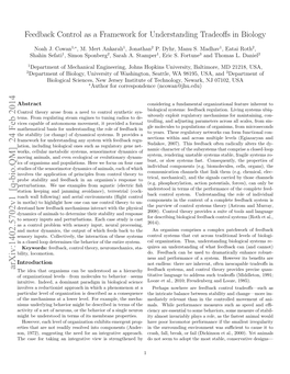 Feedback Control As a Framework for Understanding Tradeoffs in Biology