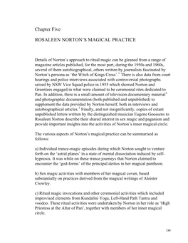 Chapter Five ROSALEEN NORTON's MAGICAL PRACTICE