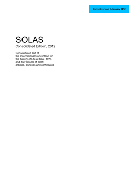 SOLAS Current Version (1St January 2012)