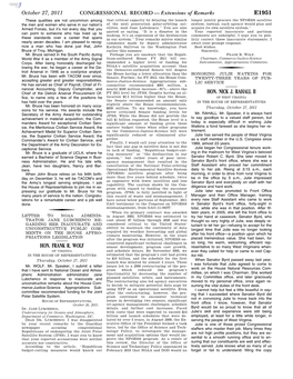 CONGRESSIONAL RECORD— Extensions of Remarks E1951 HON