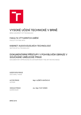 Vysoké Učení Technické V Brně Brno University of Technology