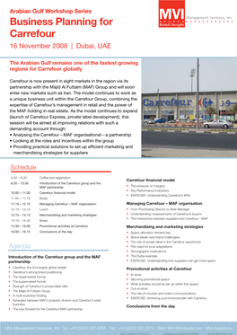 Business Planning for Carrefour 16 November 2008 | Dubai, UAE