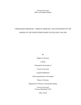 Corsets, Medicine, and Advertising in the Making of the White Female Body in England, 1850-1900