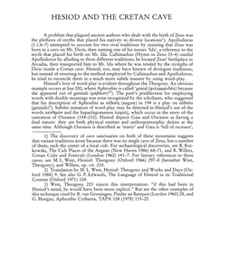 Hesiod and the Cretan Cave