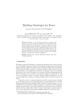 Building Ontologies for Reuse