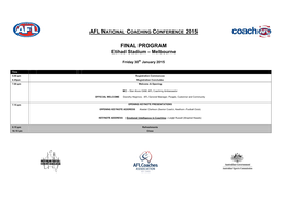 Afl National Coaching Conference 2007