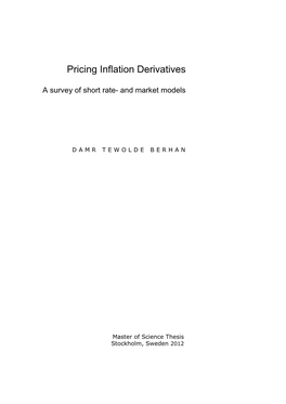 Pricing Inflation Derivatives