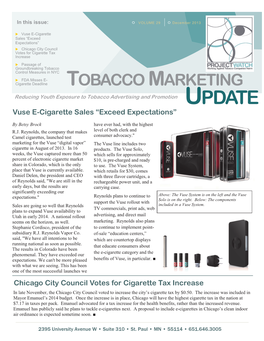 Vuse E-Cigarette Sales “Exceed Expectations” Chicago City Council Votes for Cigarette Tax Increase