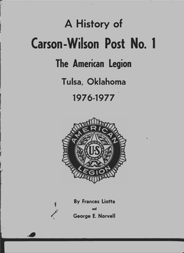Carson-Wilson Post No. 1 the American Legion Tulsa, Oklahoma 1976-1977
