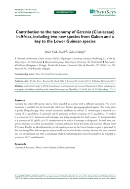 Contribution to the Taxonomy of Garcinia (Clusiaceae) in Africa, Including Two New Species from Gabon and a Key to the Lower Guinean Species