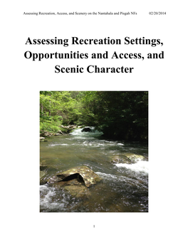 Assessing Recreation Settings, Opportunities and Access, and Scenic Character