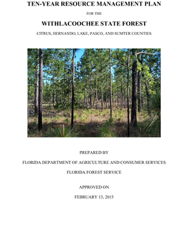 Withlacoochee State Forest Management Plan