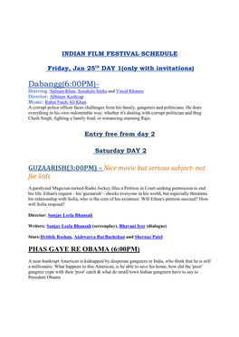Indian Film Festival 2013
