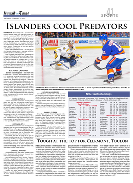 Islanders Cool Predators