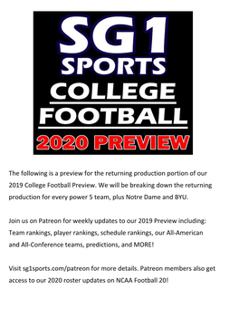 Free Preview of 2020 College Football Preview