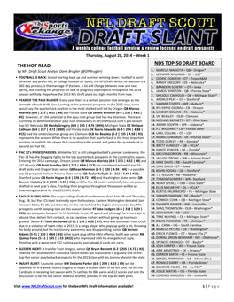 The Hot Read Nds Top-50 Draft Board
