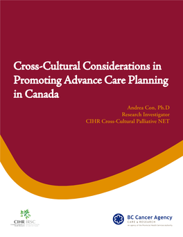 Cross-Cultural Considerations in Promoting Advance Care Planning