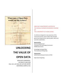 Unlocking the Value of Open Data Saturday 9 June 2028 Hall II, Lee Shau Kee Lecture Centre, Centennial Campus, HKU