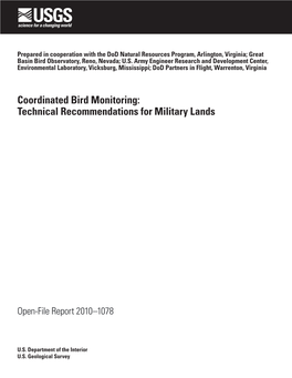 Coordinated Bird Monitoring: Technical Recommendations for Military Lands