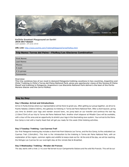 Torres Del Paine Fitzroy/Los Glaciares Combination Day By