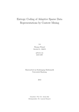 Entropy Coding of Adaptive Sparse Data Representations by Context Mixing