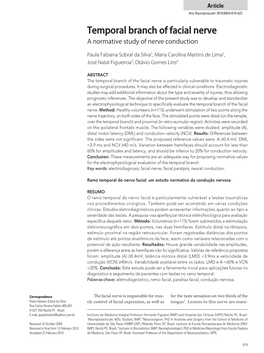 Temporal Branch of Facial Nerve a Normative Study of Nerve Conduction