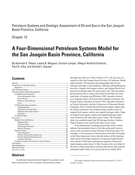 A Four-Dimensional Petroleum Systems Model for the San Joaquin Basin Province, California