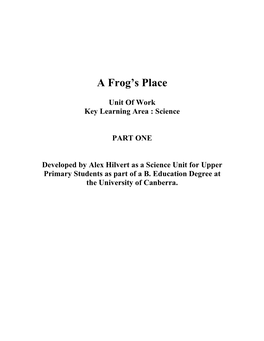 A Frog's Place