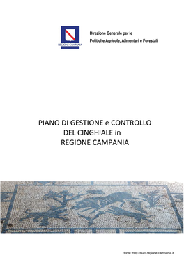 PIANO DI GESTIONE E CONTROLLO DEL CINGHIALE in REGIONE CAMPANIA