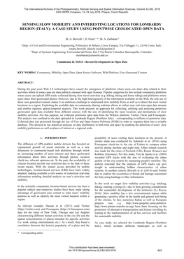 Sensing Slow Mobility and Interesting Locations for Lombardy Region (Italy): a Case Study Using Pointwise Geolocated Open Data