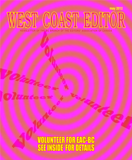 SEE INSIDE for DETAILS West Coast Editor May 2012