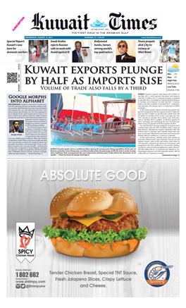 Kuwait Exports Plunge by Half As Imports Rise